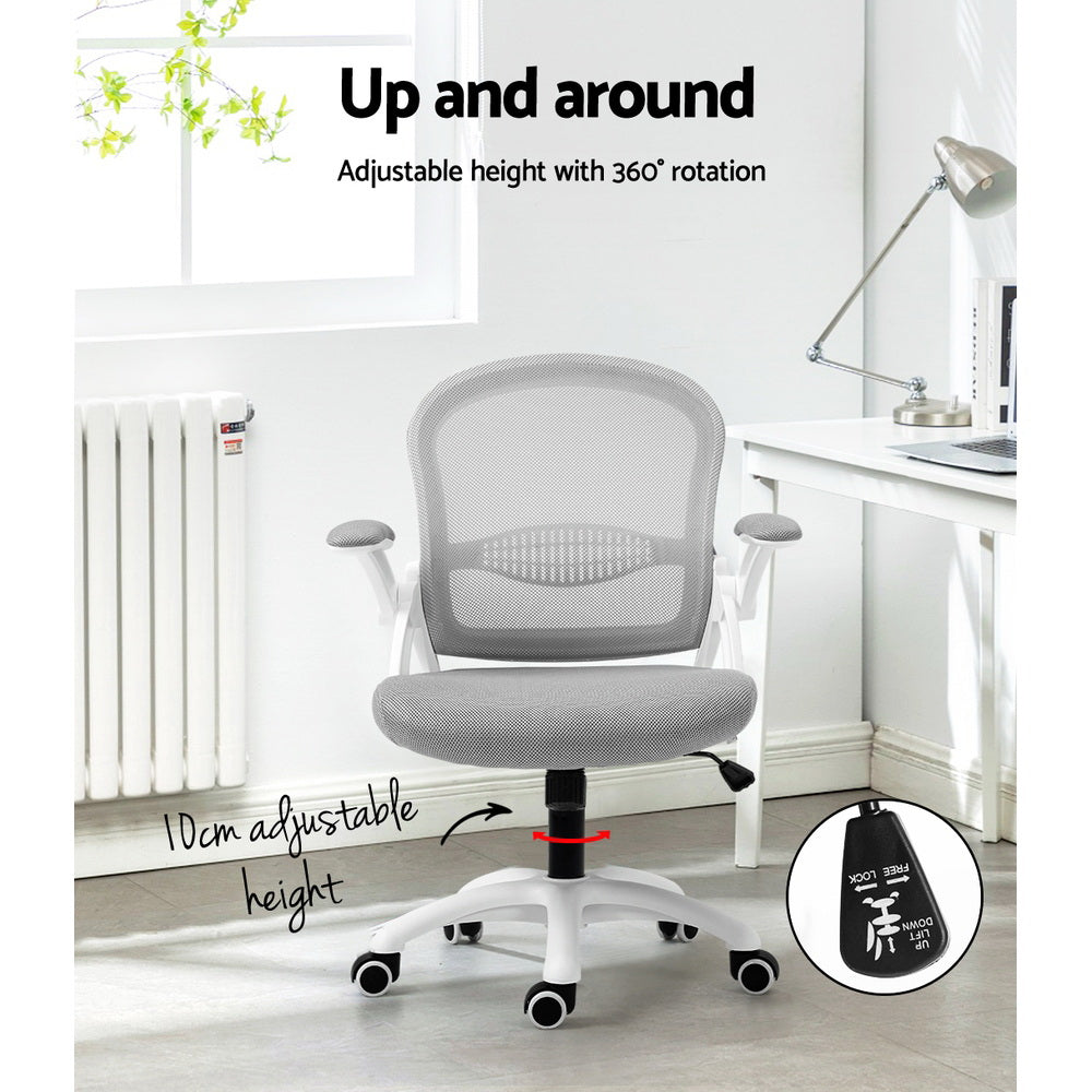Artiss Office Chair Mesh Computer Desk Chairs Mid Back Work Home Study Grey Artiss