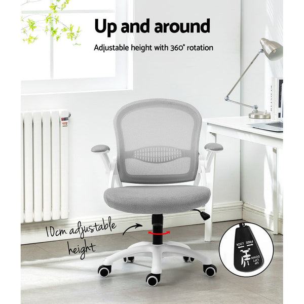 Artiss Office Chair Mesh Computer Desk Chairs Mid Back Work Home Study Grey Artiss