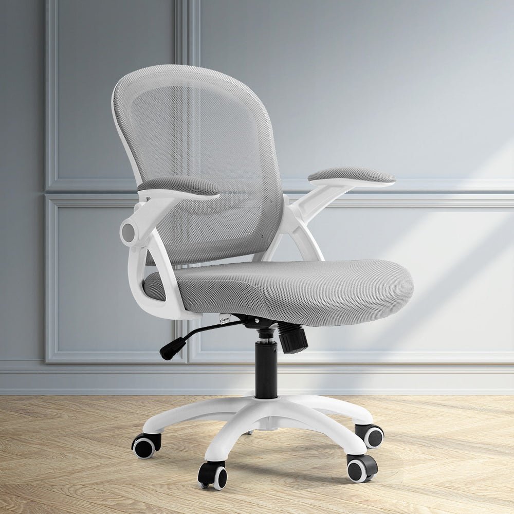 Artiss Office Chair Mesh Computer Desk Chairs Mid Back Work Home Study Grey Artiss