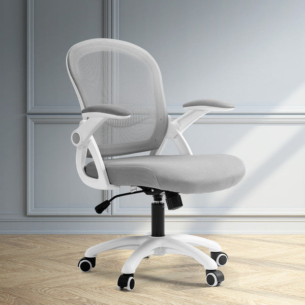 Artiss Office Chair Mesh Computer Desk Chairs Mid Back Work Home Study Grey Artiss