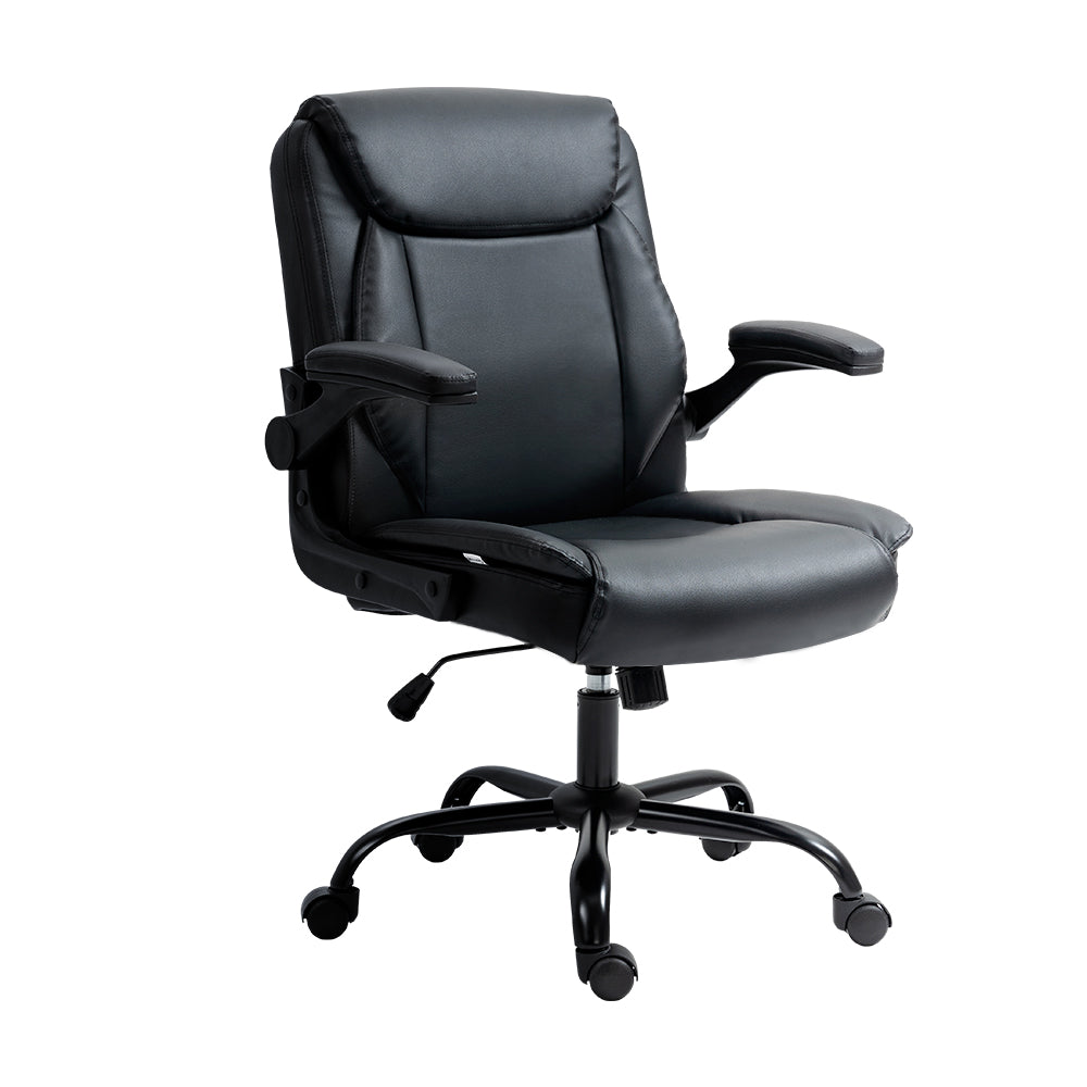 Artiss Office Chair Leather Computer Desk Chairs Executive Gaming Study Black Artiss