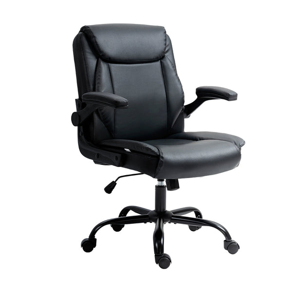 Artiss Office Chair Leather Computer Desk Chairs Executive Gaming Study Black Artiss