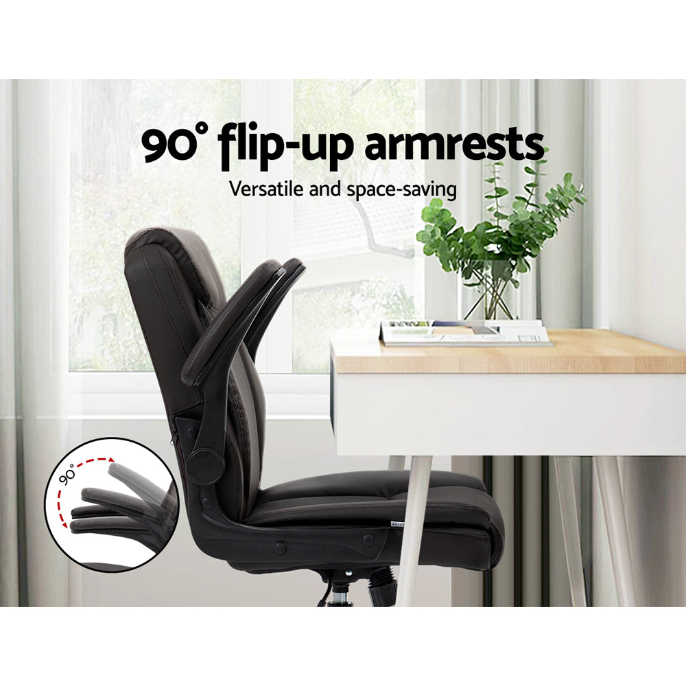 Artiss Office Chair Gaming Computer Executive Chairs Leather Tilt Swivel Brown Artiss