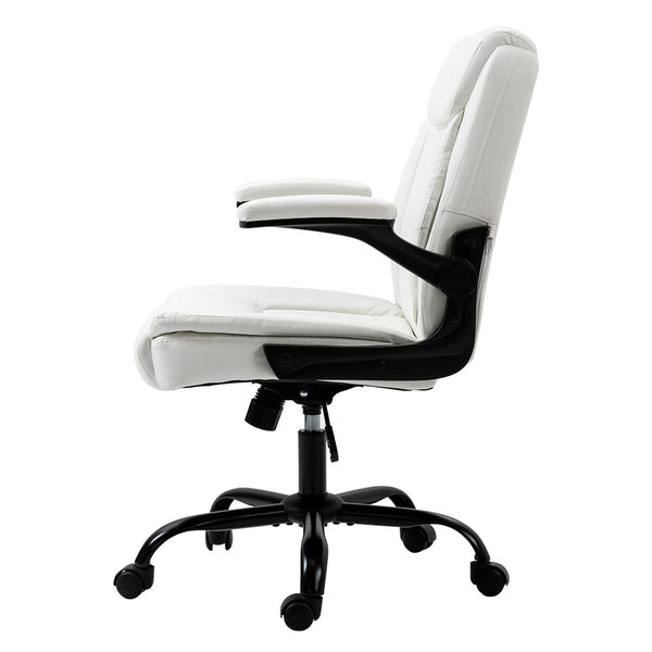 Artiss Office Chair Leather Computer Executive Chairs Gaming Study Desk White Artiss