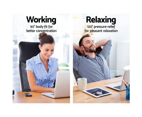 PU Leather Mesh High Back Office Chair - Black freeshipping - Awezingly