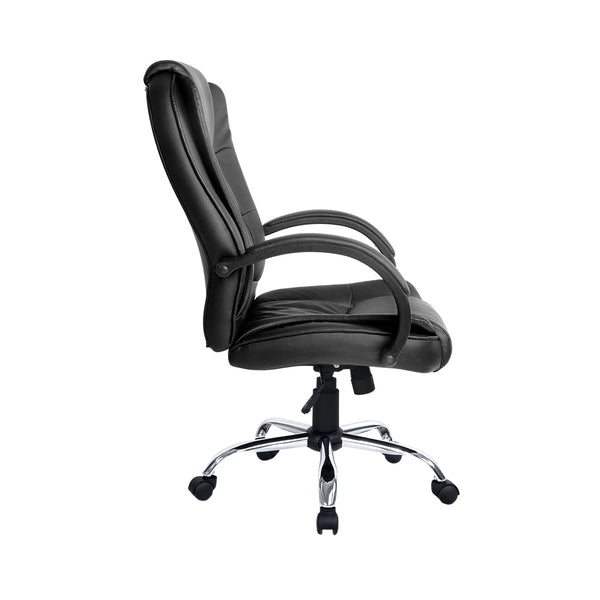 Executive PU Leather Office Desk Computer Chair - Black Artiss