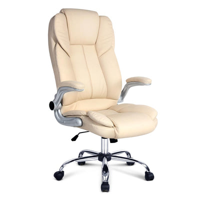 Artiss Kea Executive Office Chair Leather Beige