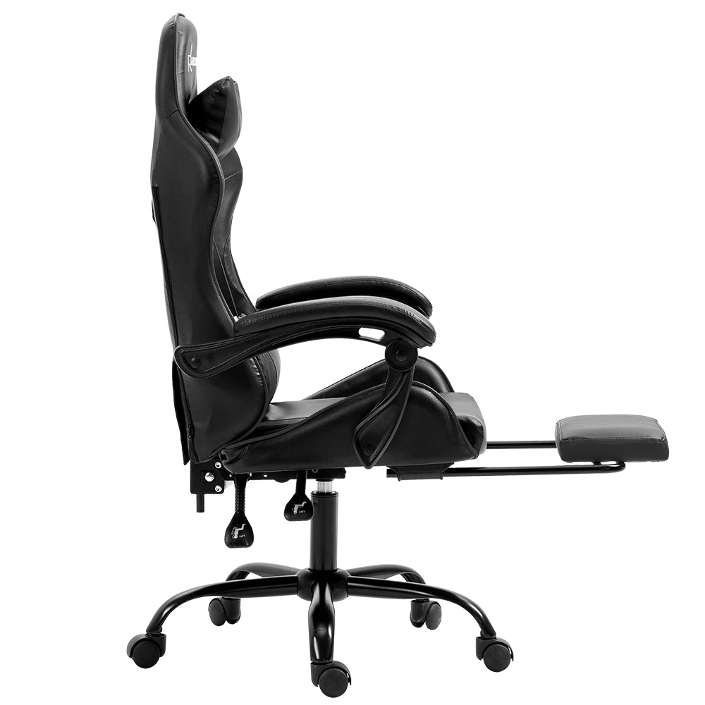 Artiss Gaming Office Chair Executive Computer Leather Chairs Footrest Grey Artiss