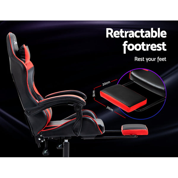 Artiss Office Chair Gaming Computer Executive Chairs Racing Seat Recliner Red Artiss