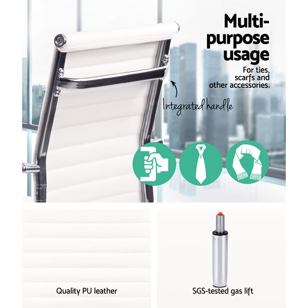 Eames Replica Office Chairs PU Leather-White freeshipping - Awezingly