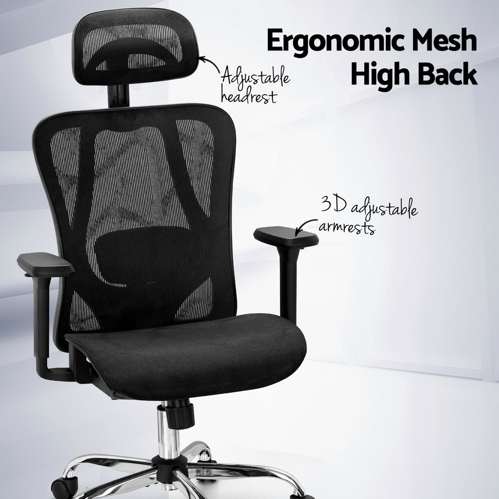 Artiss Ergonomic Office Chair Recline Black Artiss