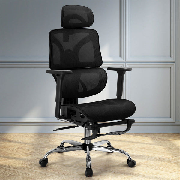 Artiss Ergonomic Office Chair Footrest Black Artiss