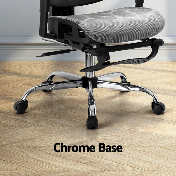 Artiss Ergonomic Office Chair Footrest Grey Artiss