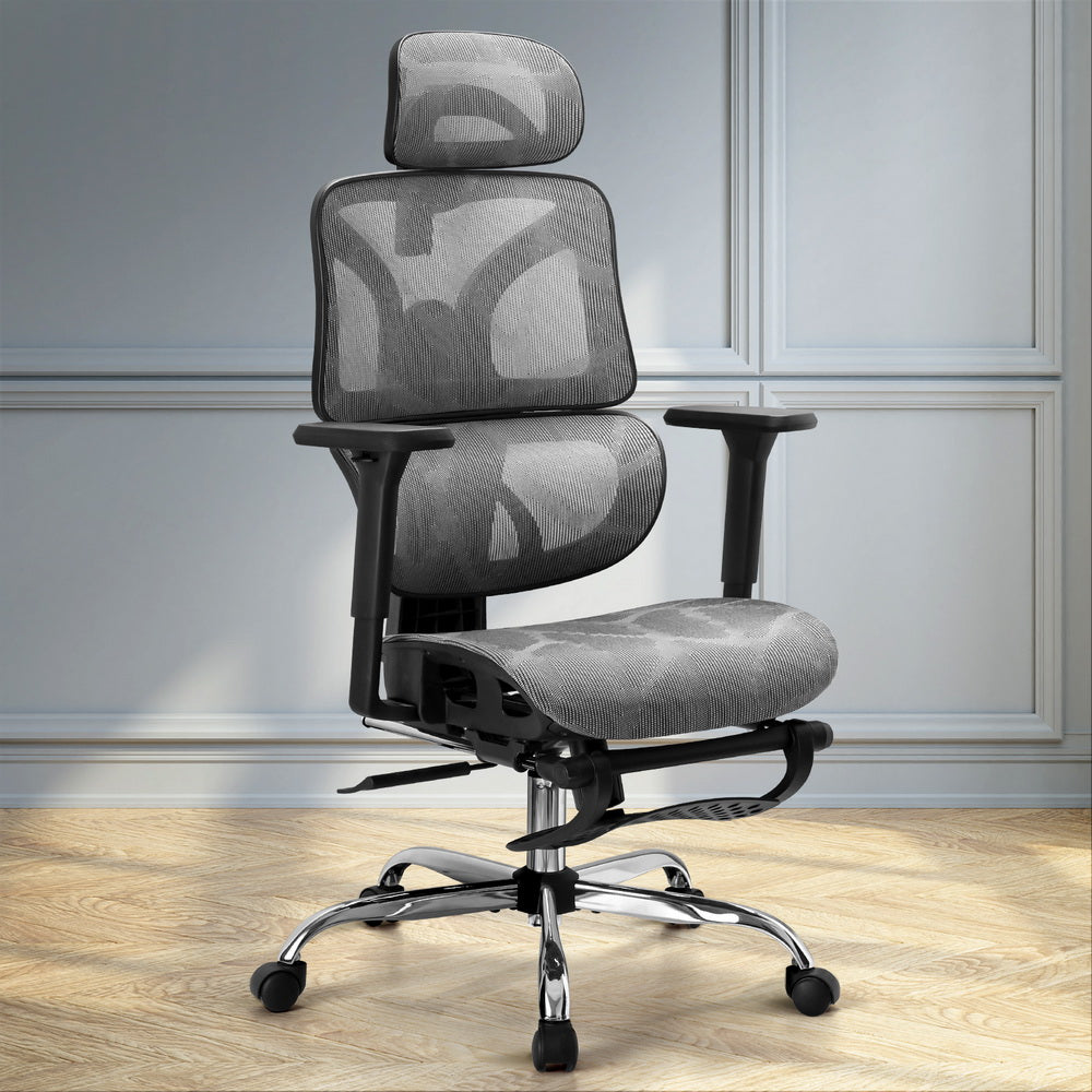 Artiss Ergonomic Office Chair Footrest Grey Artiss