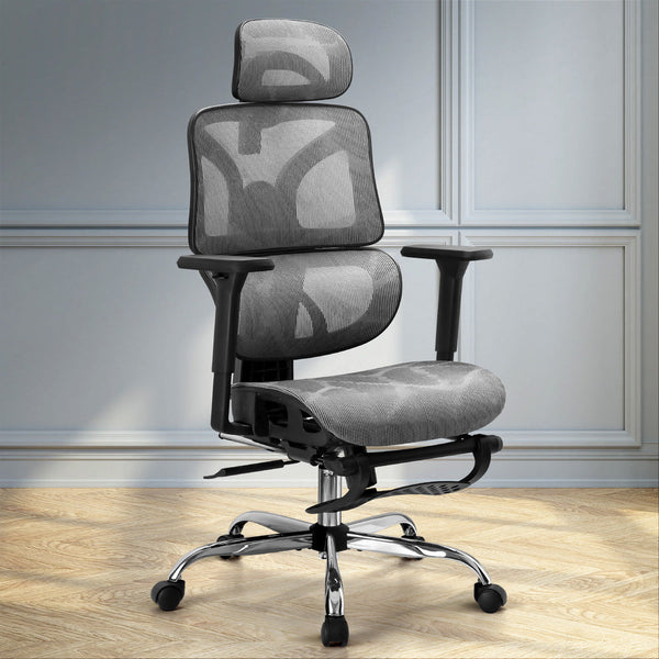 Artiss Ergonomic Office Chair Footrest Grey Artiss