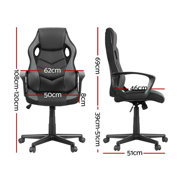 Artiss Gaming Office Chair Computer Chairs Grey Artiss