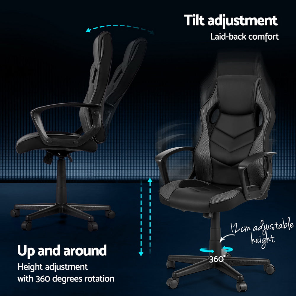 Artiss Gaming Office Chair Computer Chairs Grey Artiss