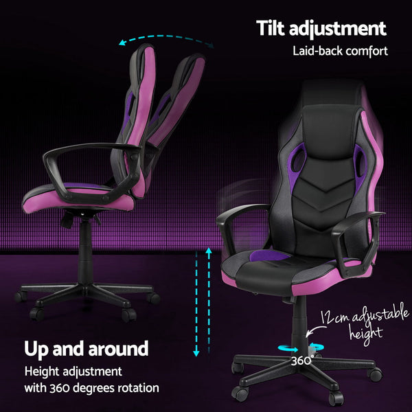 Artiss Gaming Office Chair Computer Chairs Purple Artiss