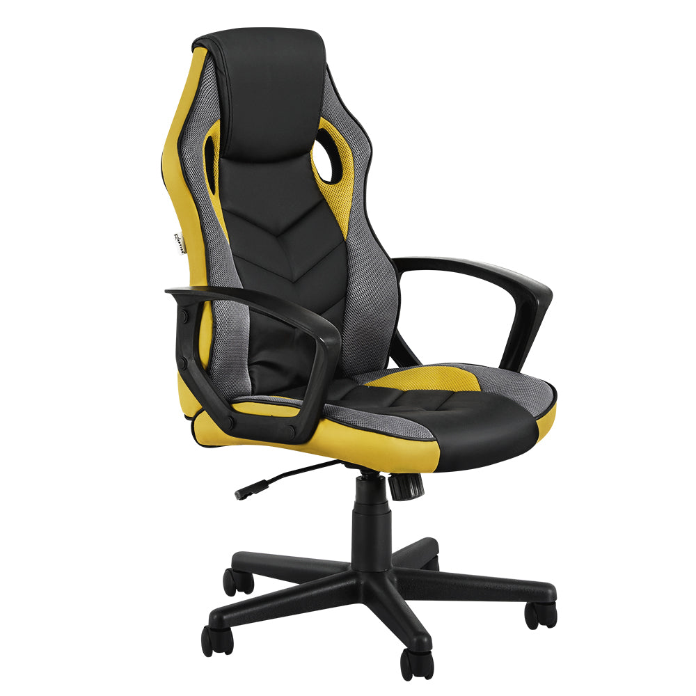 Artiss Gaming Office Chair Computer Executive Racing Chairs High Back Yellow Artiss