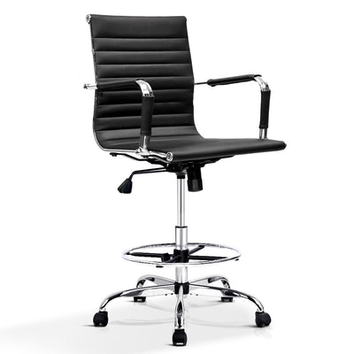Artiss Office Chair Veer Drafting Stool Mesh Black