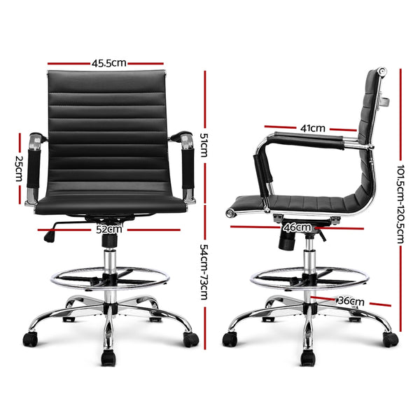 Artiss Office Chair Veer Drafting Stool Mesh Black freeshipping - Awezingly