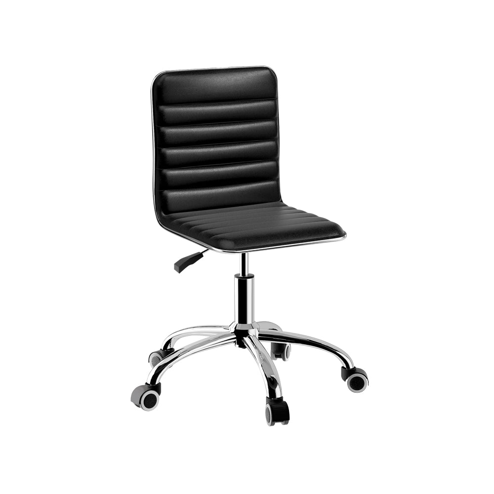 Artiss Office Chair Computer Desk Gaming Chairs PU Leather Low Back Black Artiss