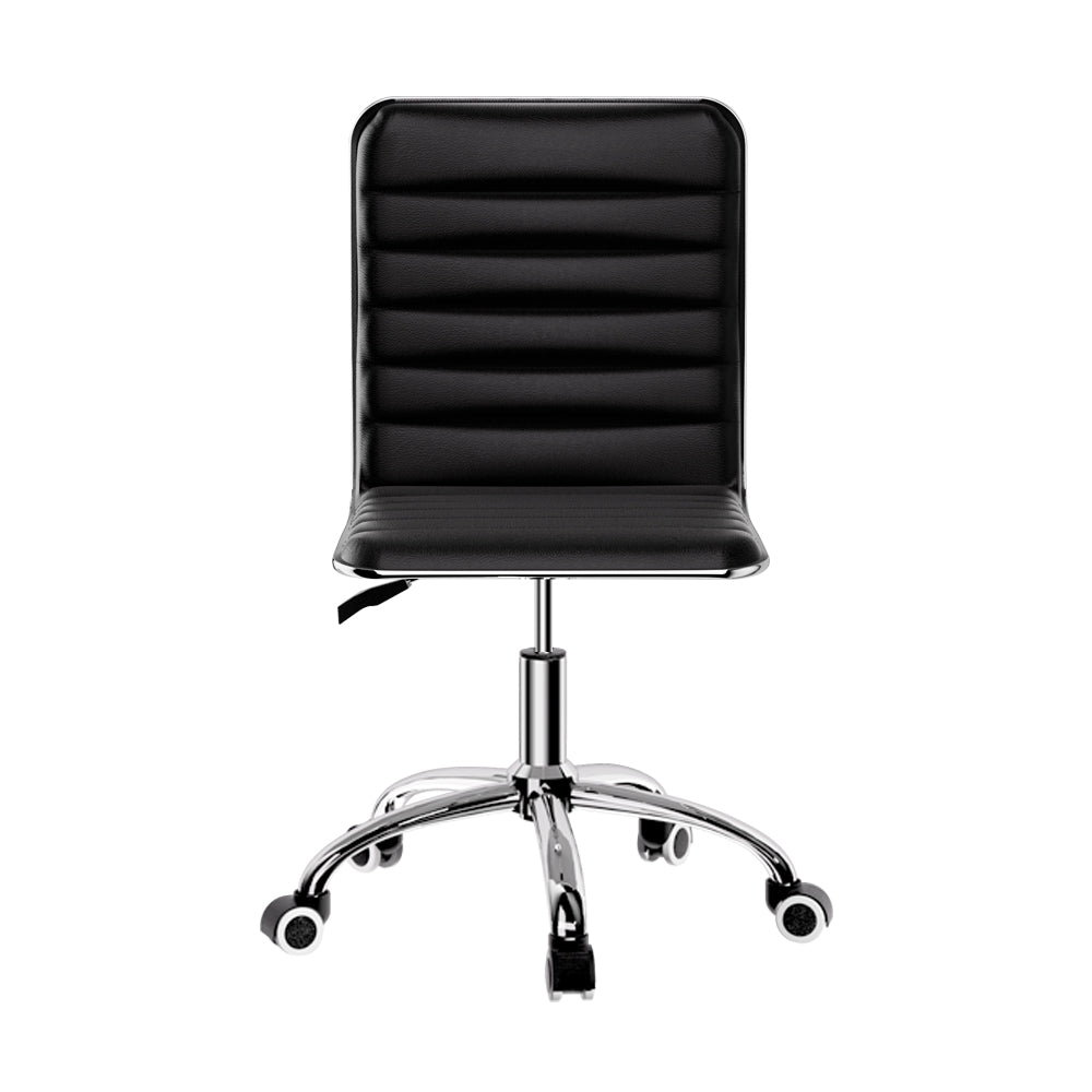 Artiss Office Chair Computer Desk Gaming Chairs PU Leather Low Back Black Artiss