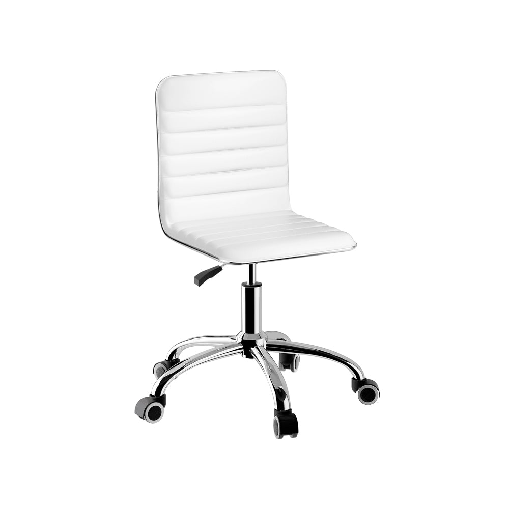 Artiss Office Chair Computer Desk Gaming Chairs PU Leather Low Back White Artiss
