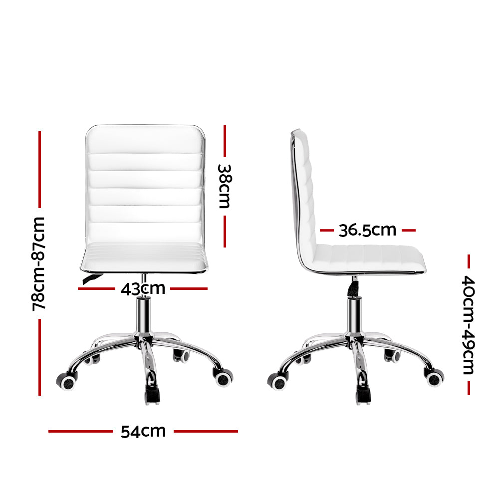 Artiss Office Chair Computer Desk Gaming Chairs PU Leather Low Back White Artiss