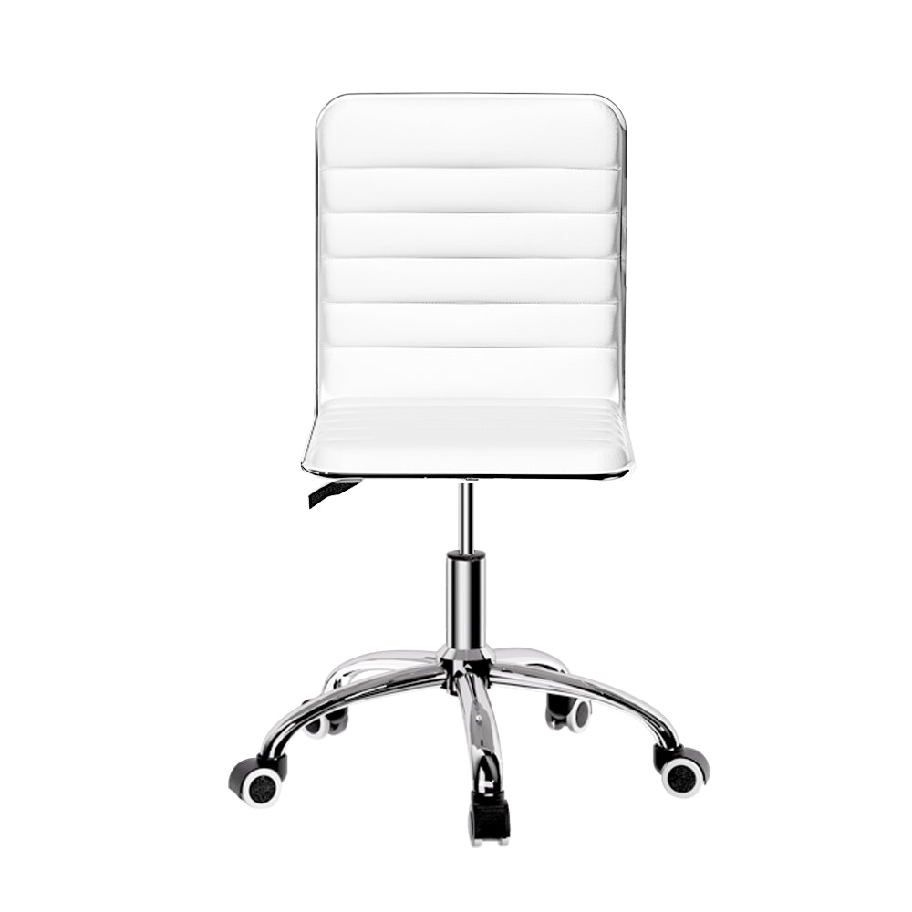 Artiss Office Chair Computer Desk Gaming Chairs PU Leather Low Back White Artiss