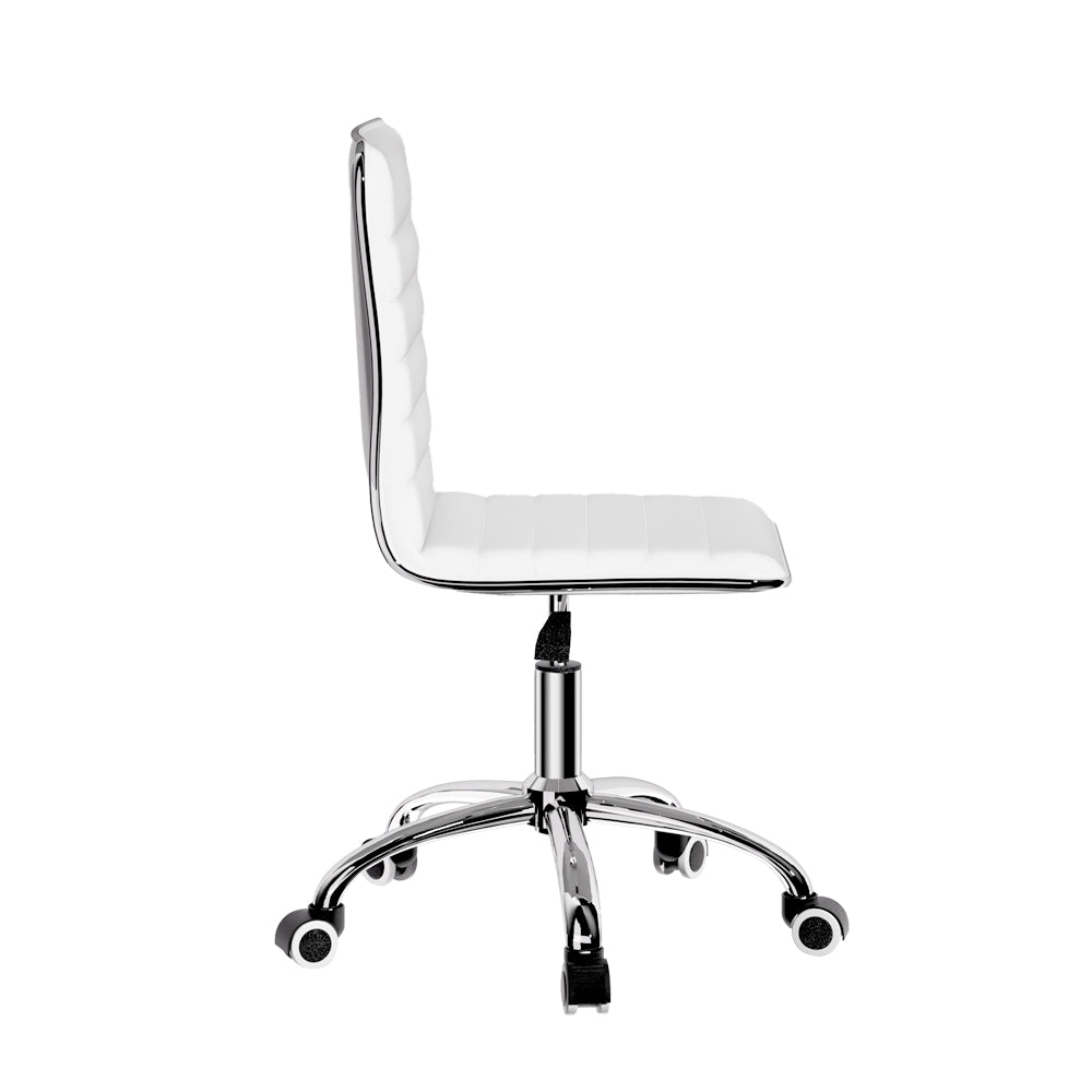 Artiss Office Chair Computer Desk Gaming Chairs PU Leather Low Back White Artiss