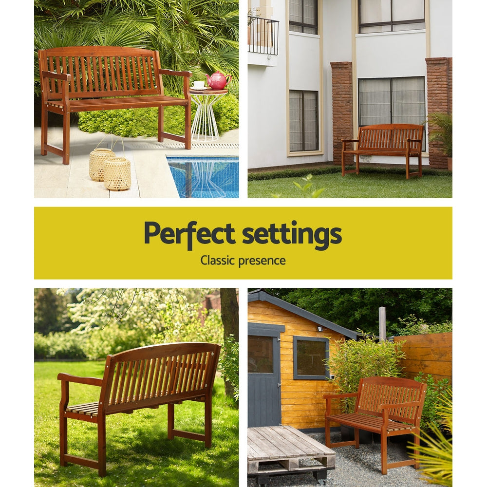 Gardeon Outdoor Garden Bench Seat Wooden Chair Patio Furniture Timber Lounge Gardeon