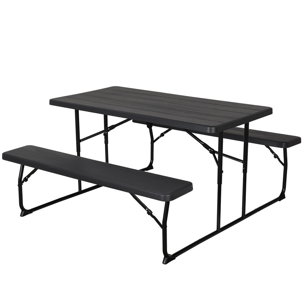 Gardeon 3 PCS Outdoor Dining Set Picnic Patio Bench Set Camp Folding Table HDPE Gardeon