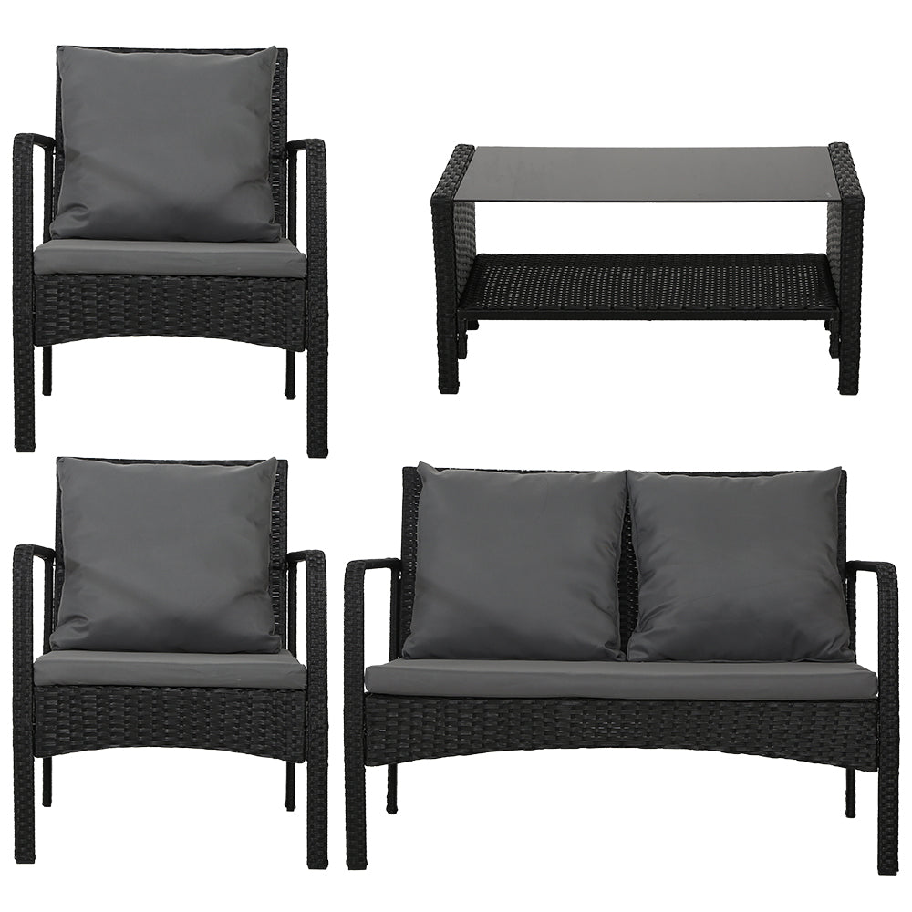 Gardeon Outdoor Furniture Lounge Table Chairs Garden Patio Wicker Sofa Set freeshipping - Awezingly