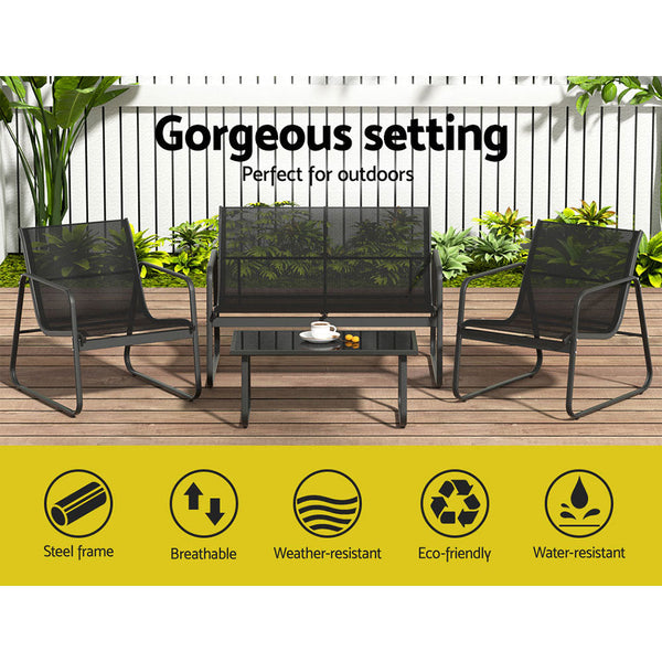 Gardeon Outdoor Lounge Setting Garden Patio Furniture Textilene Sofa Table Chair Gardeon