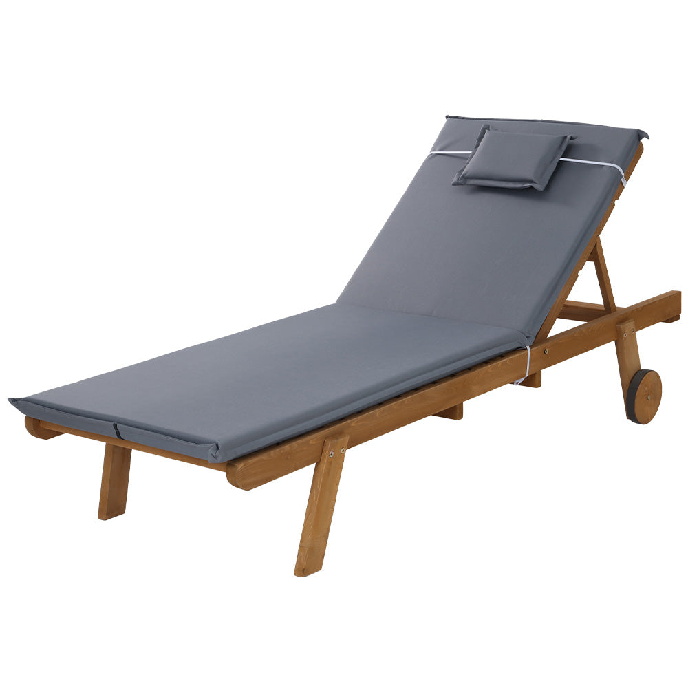 Gardeon Sun Lounge Wicker Lounger Day Bed Wheel Patio Outdoor Setting Furniture Gardeon