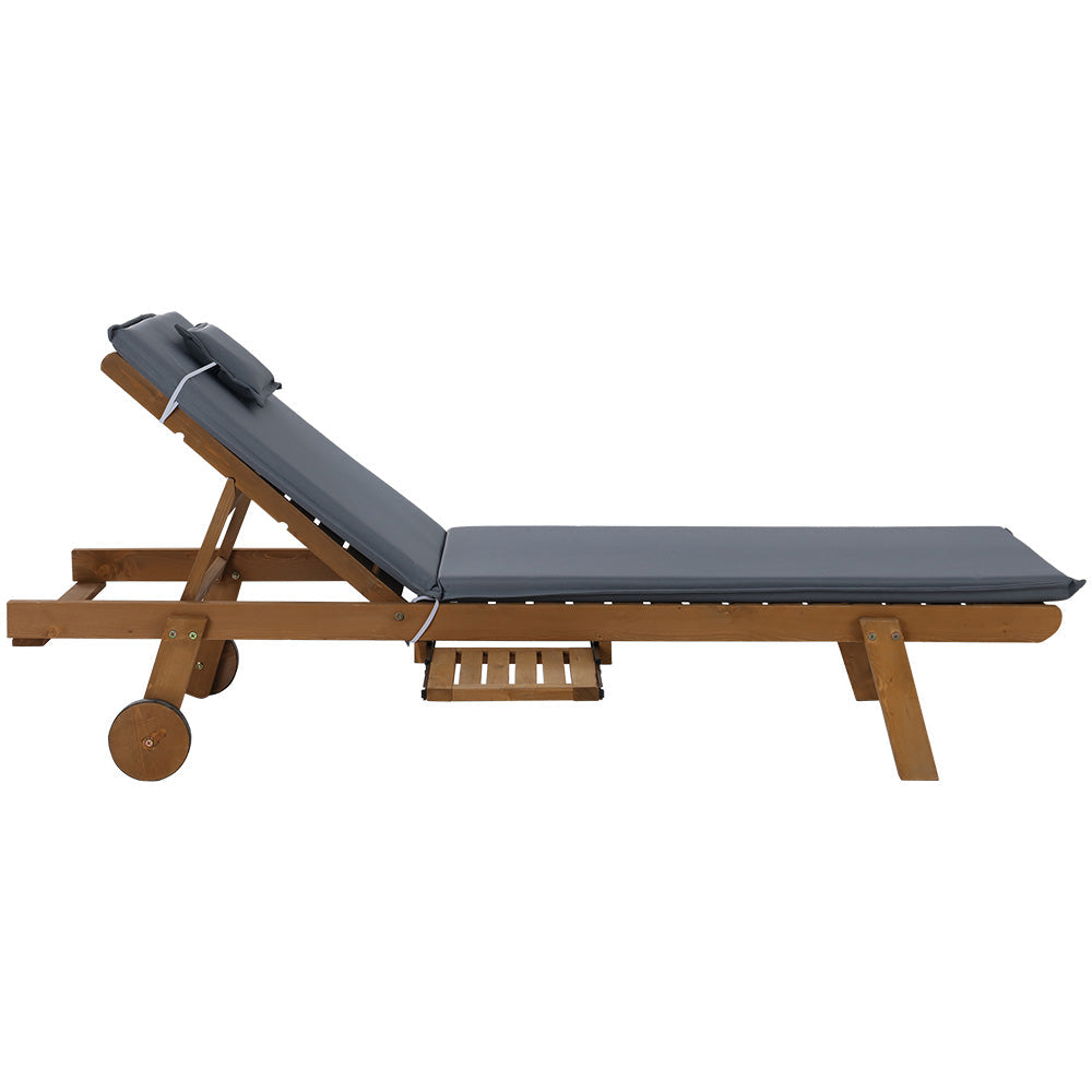 Gardeon Sun Lounge Wicker Lounger Day Bed Wheel Patio Outdoor Setting Furniture Gardeon