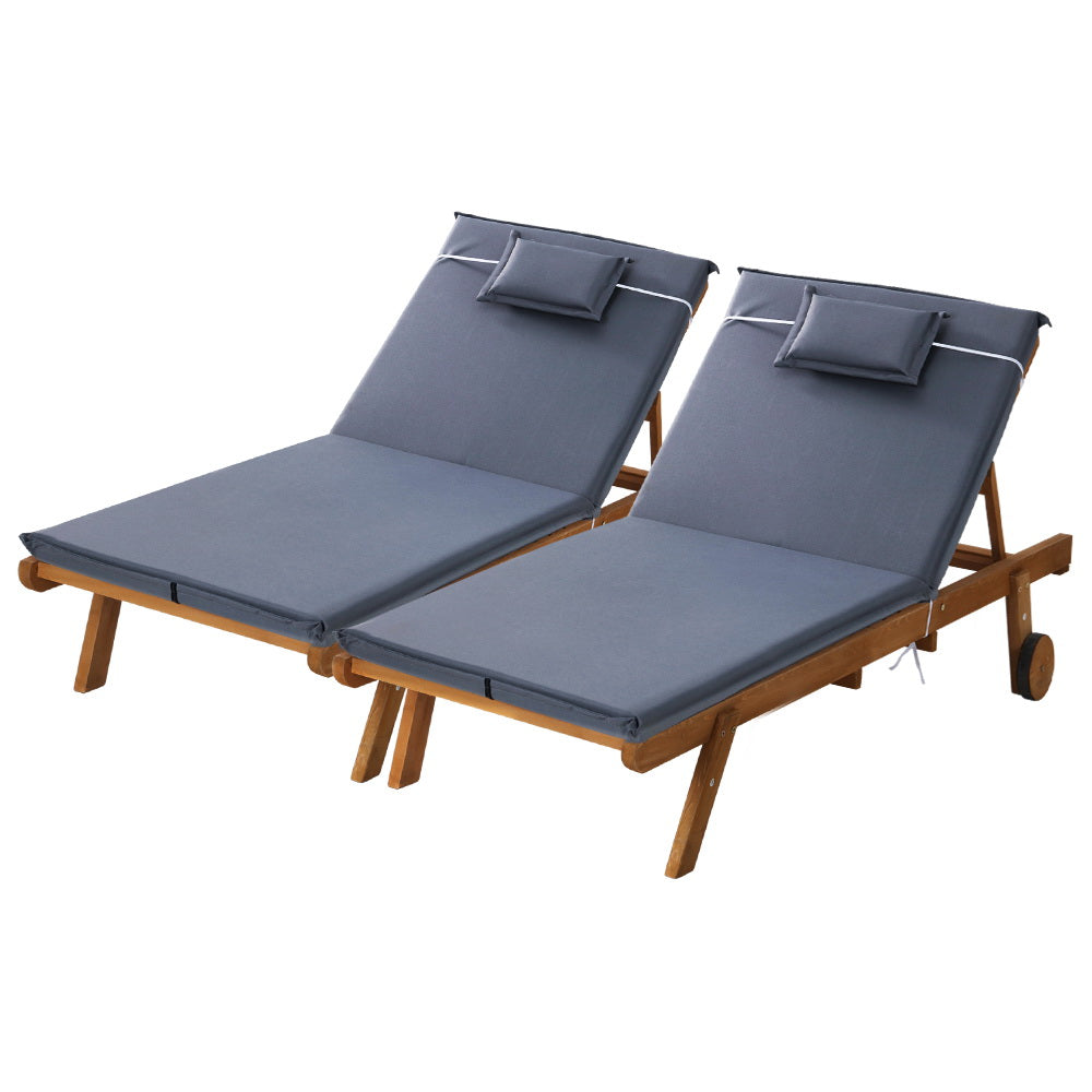 Gardeon Sun Lounger Wicker Lounge Day Bed Wheel Patio Outdoor Setting Furniture Gardeon
