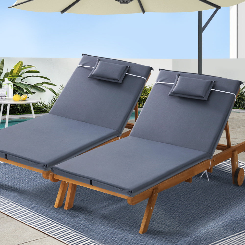Gardeon Sun Lounger Wicker Lounge Day Bed Wheel Patio Outdoor Setting Furniture Gardeon