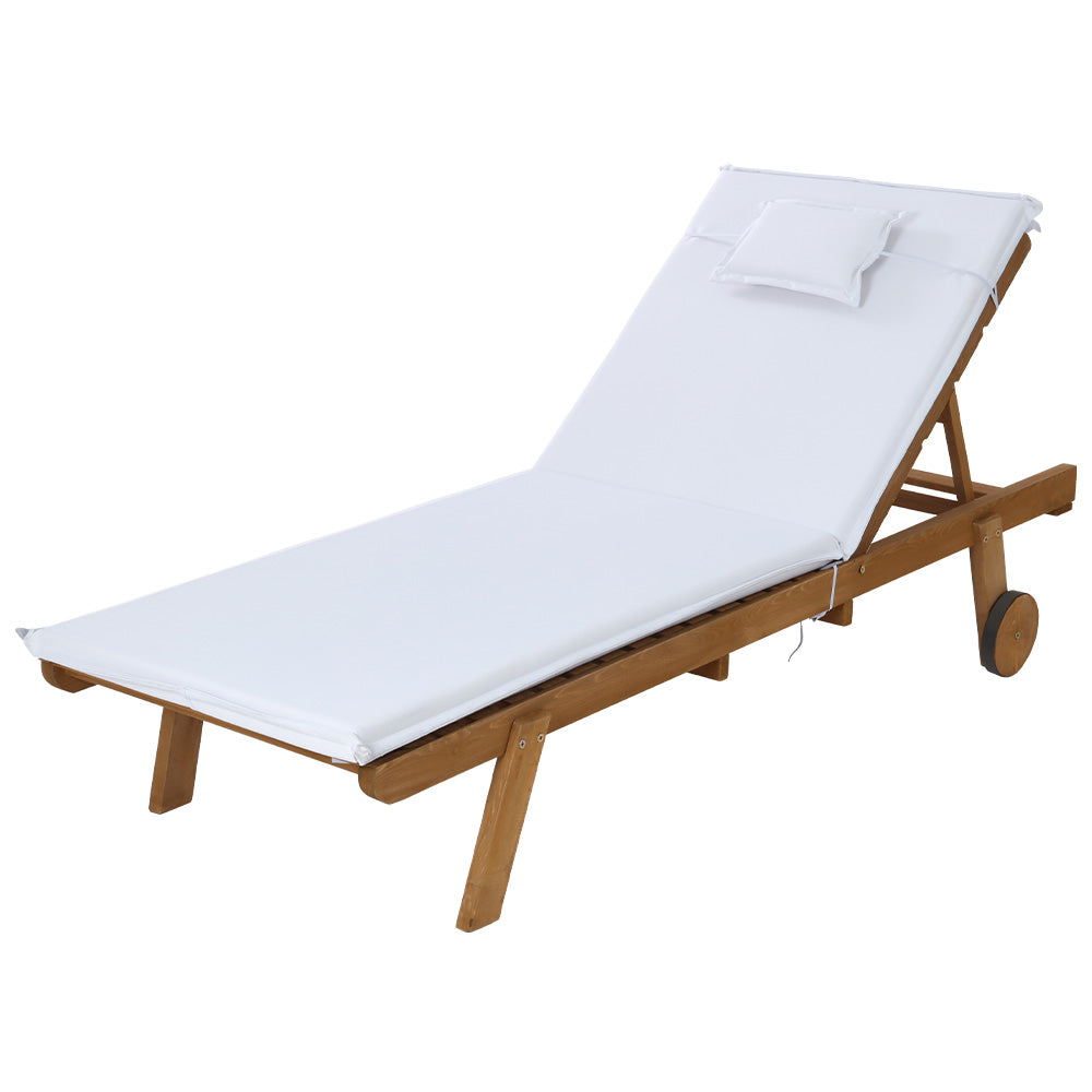 Gardeon Sun Lounge Wicker Lounger Day Bed Wheel Patio Outdoor Setting Furniture Gardeon