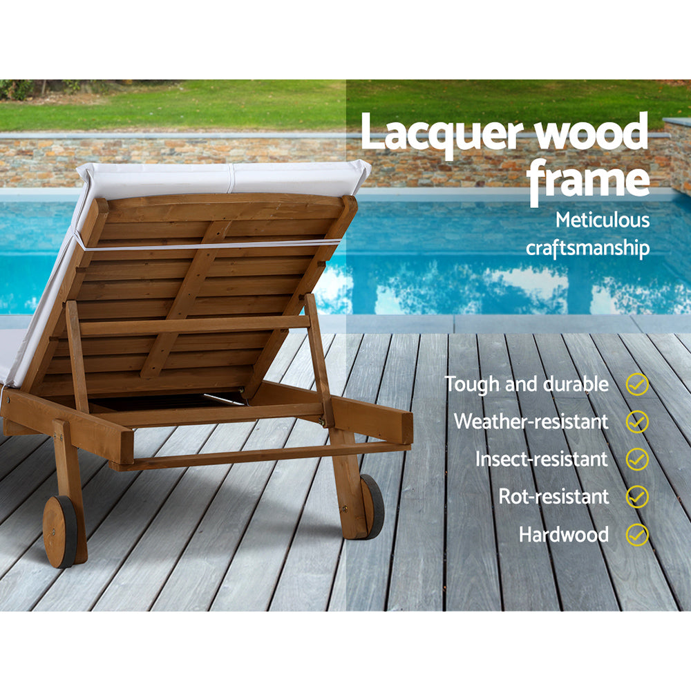 Gardeon Sun Lounge Wicker Lounger Day Bed Wheel Patio Outdoor Setting Furniture Gardeon