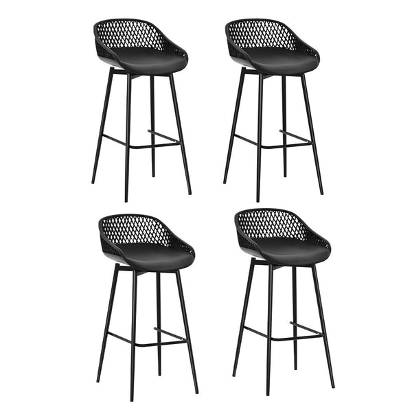 Gardeon 4pcs Outdoor Bar Stools Plastic Metal Bistro Patio Dining Chair Balcony Gardeon
