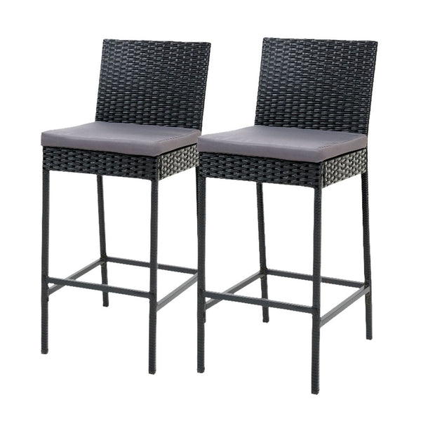 2 x Gardeon Outdoor Bar Stools Dining Chairs Rattan Furniture freeshipping - Awezingly