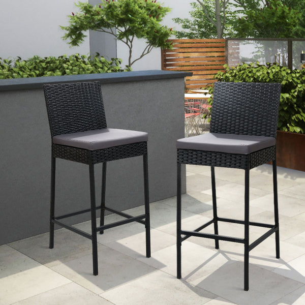 2 x Gardeon Outdoor Bar Stools Dining Chairs Rattan Furniture freeshipping - Awezingly
