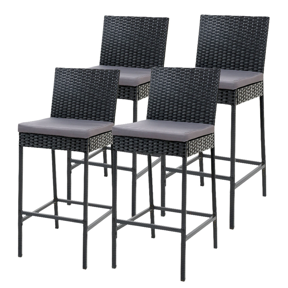4 x Gardeon Outdoor Bar Stools Dining Chairs Rattan Furniture freeshipping - Awezingly
