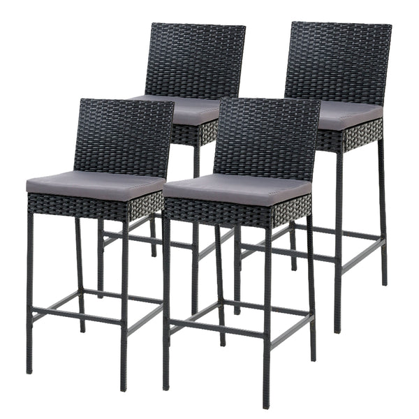 4 x Gardeon Outdoor Bar Stools Dining Chairs Rattan Furniture freeshipping - Awezingly