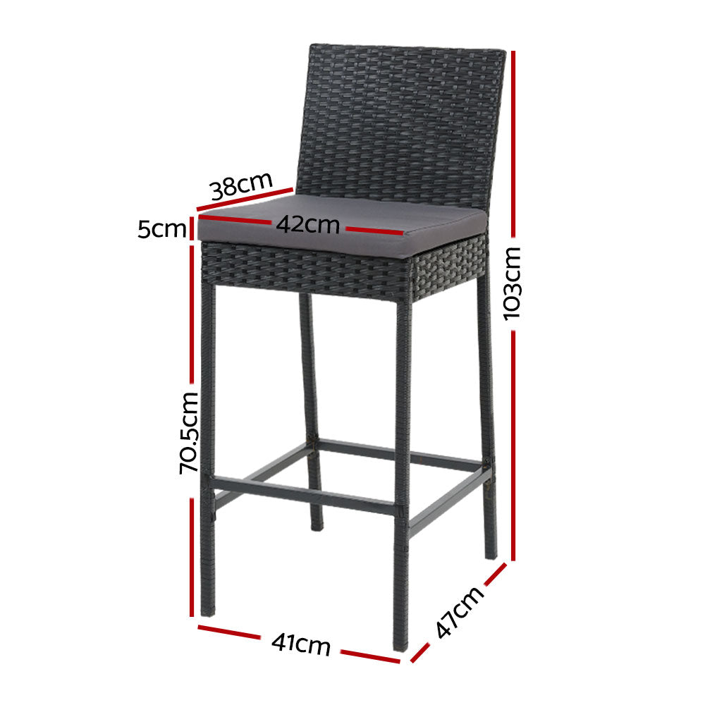 4 x Gardeon Outdoor Bar Stools Dining Chairs Rattan Furniture freeshipping - Awezingly