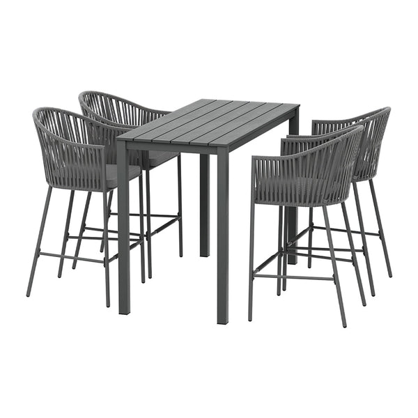 Gardeon 5pcs Outdoor Bar Table Furniture Set Chairs Table Patio Bistro 4 Seater Gardeon
