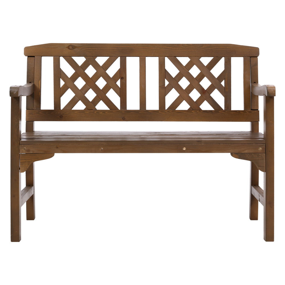 Gardeon Wooden Garden Bench 2 Seat Patio Furniture Timber Outdoor Lounge Chair Natural freeshipping - Awezingly
