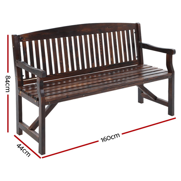 Gardeon Wooden Garden Bench Chair Natural Outdoor Furniture Décor Patio Deck 3 Seater freeshipping - Awezingly